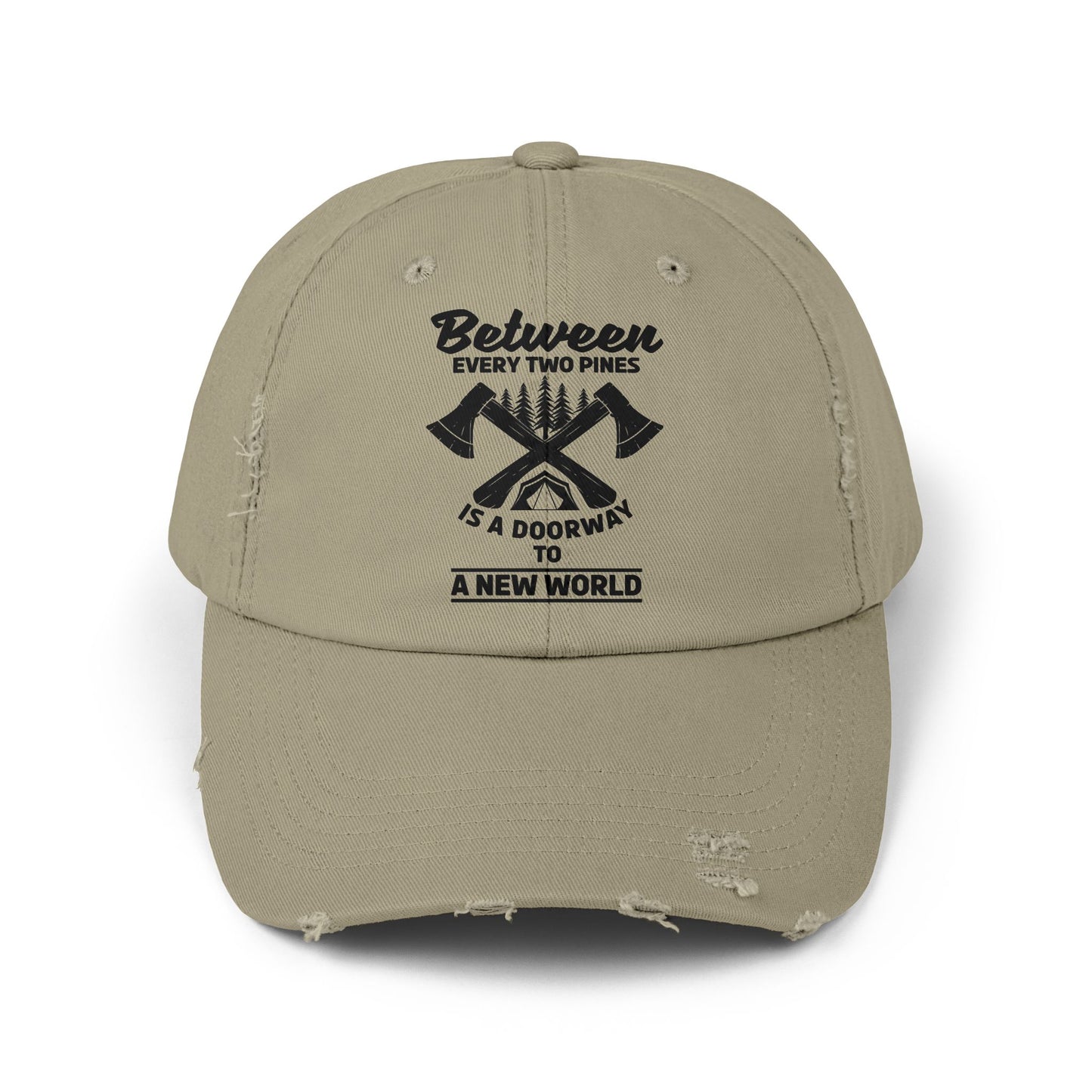 rustic adventure hat with customizable wilderness design