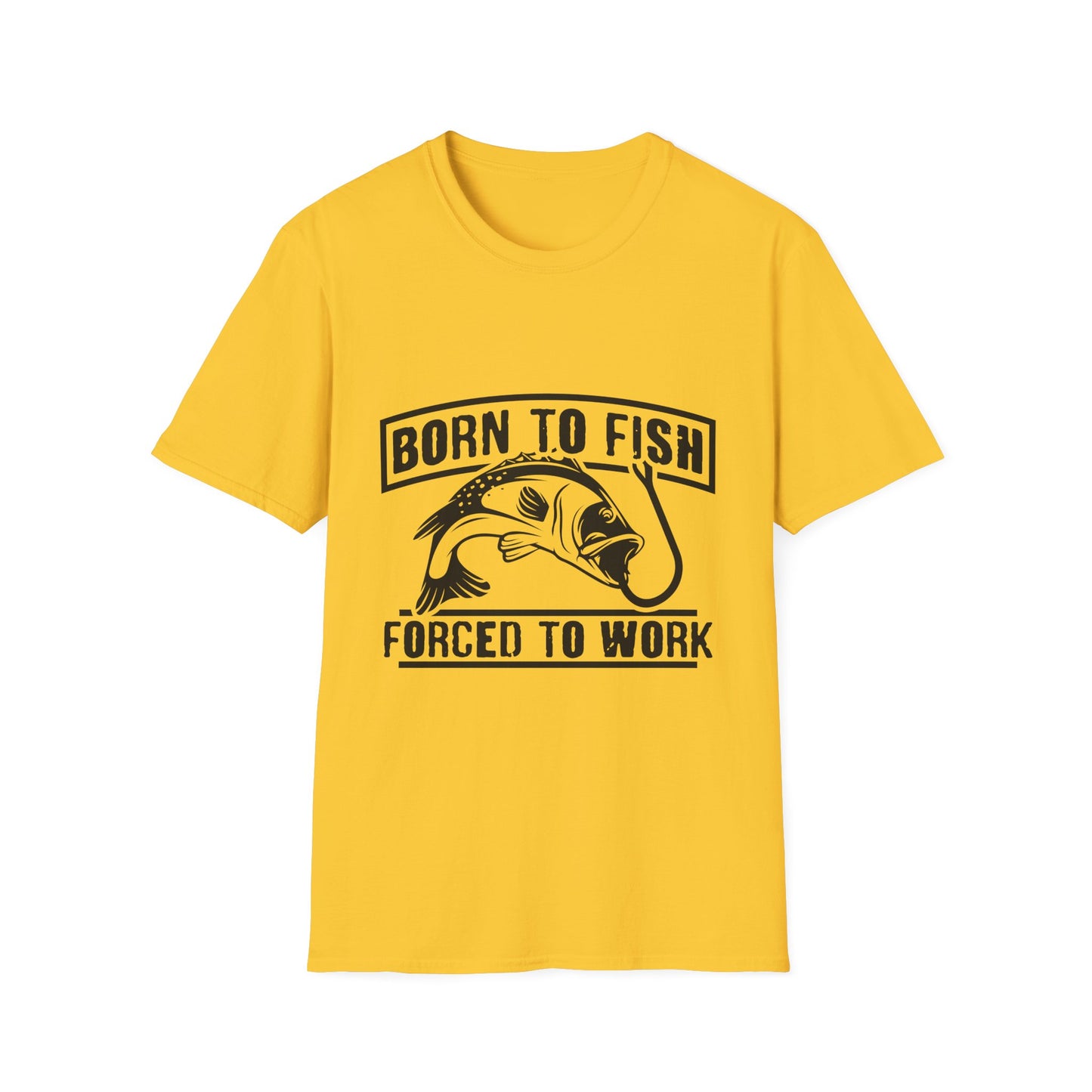 born to fish forced to work t-shirt for anglers