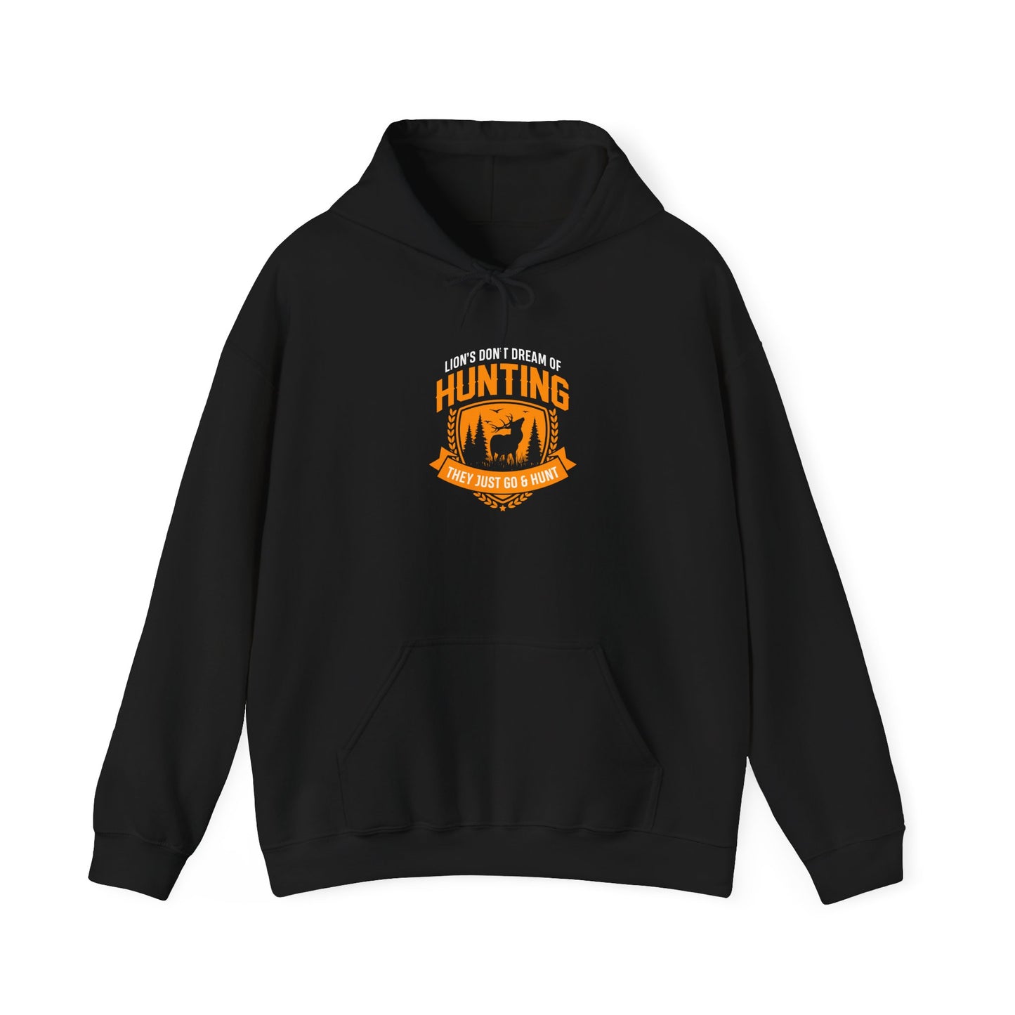 lions dont dream adventure hoodie in black  orange