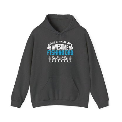 Awesome Fishing Dad Hoodie With Playful Typography