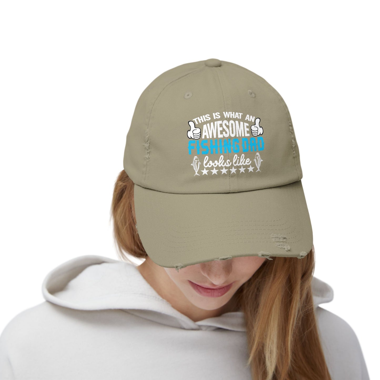 awesome fishing dad hat with dynamic design