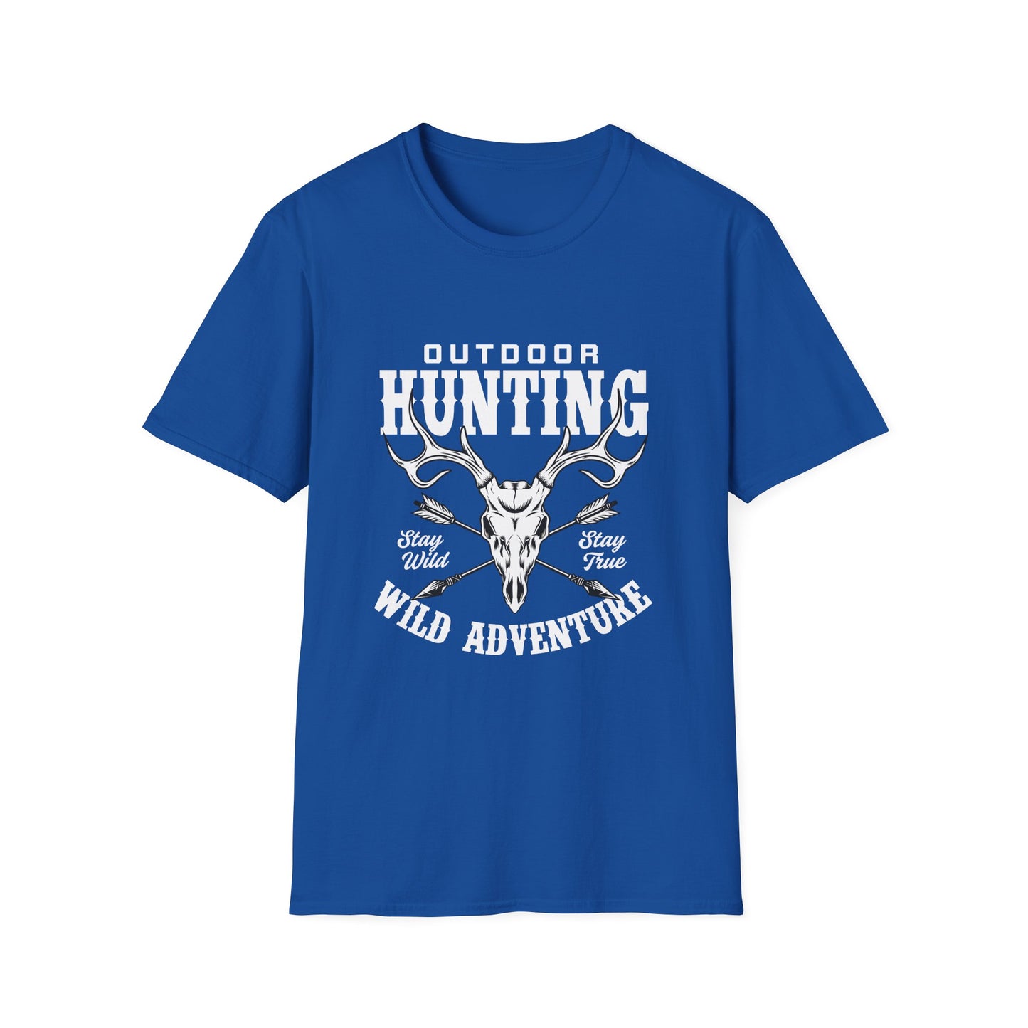 rugged outdoor hunting t-shirt with deer skull design