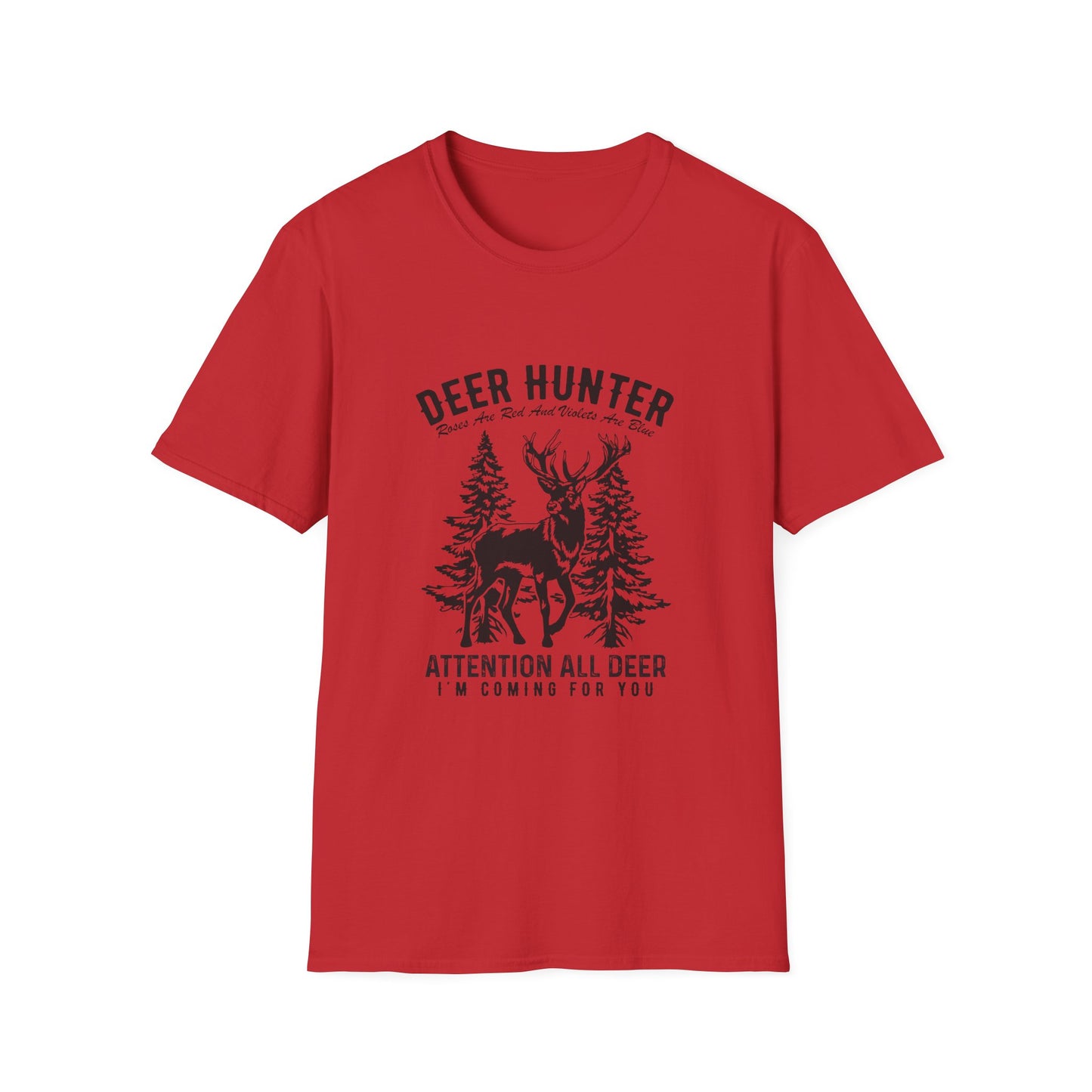 majestic deer hunter t-shirt with woodland ambiance