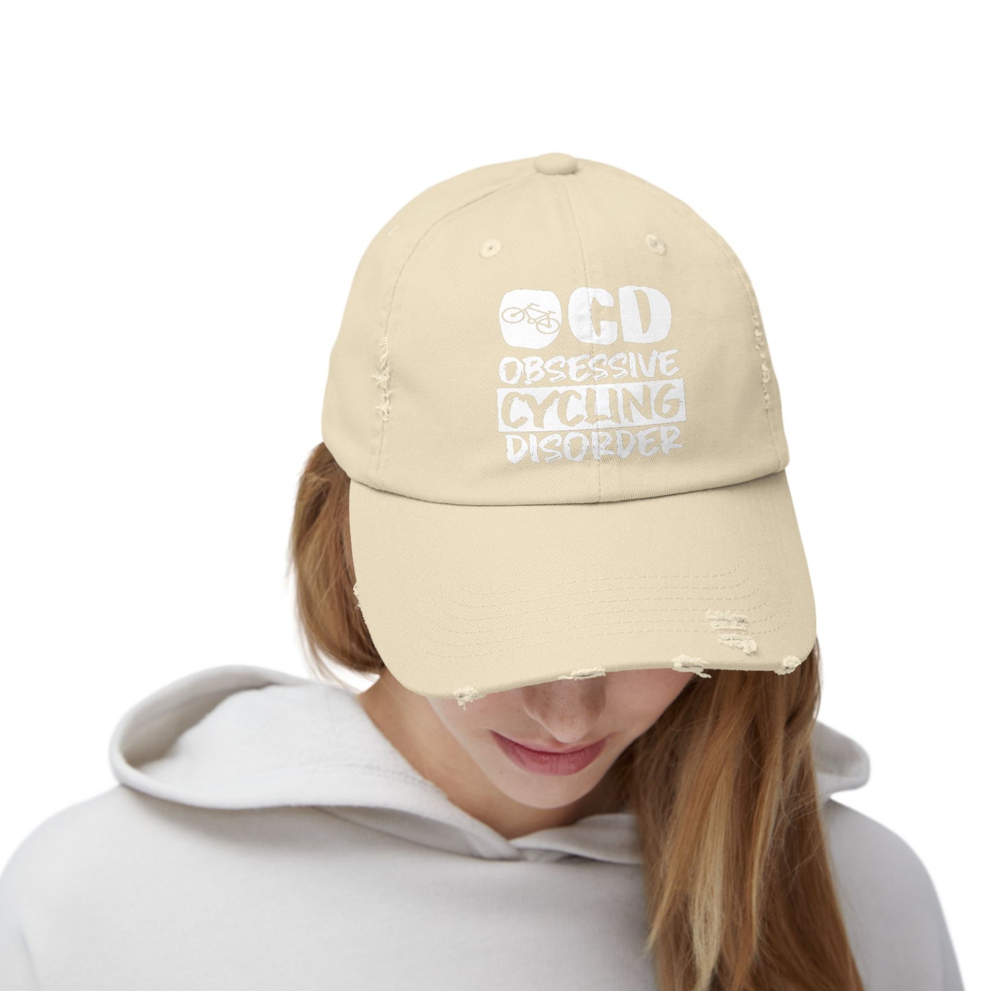 ocd obsessive cycling disorder hat for cycling enthusiasts with humorous bicycle design and style