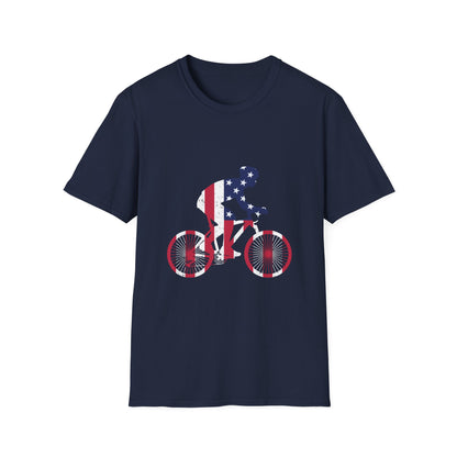 Cycling Passion Meets Patriotic Spirit T-Shirt Design