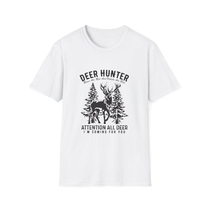 Majestic Deer Hunter T-Shirt With Woodland Ambiance