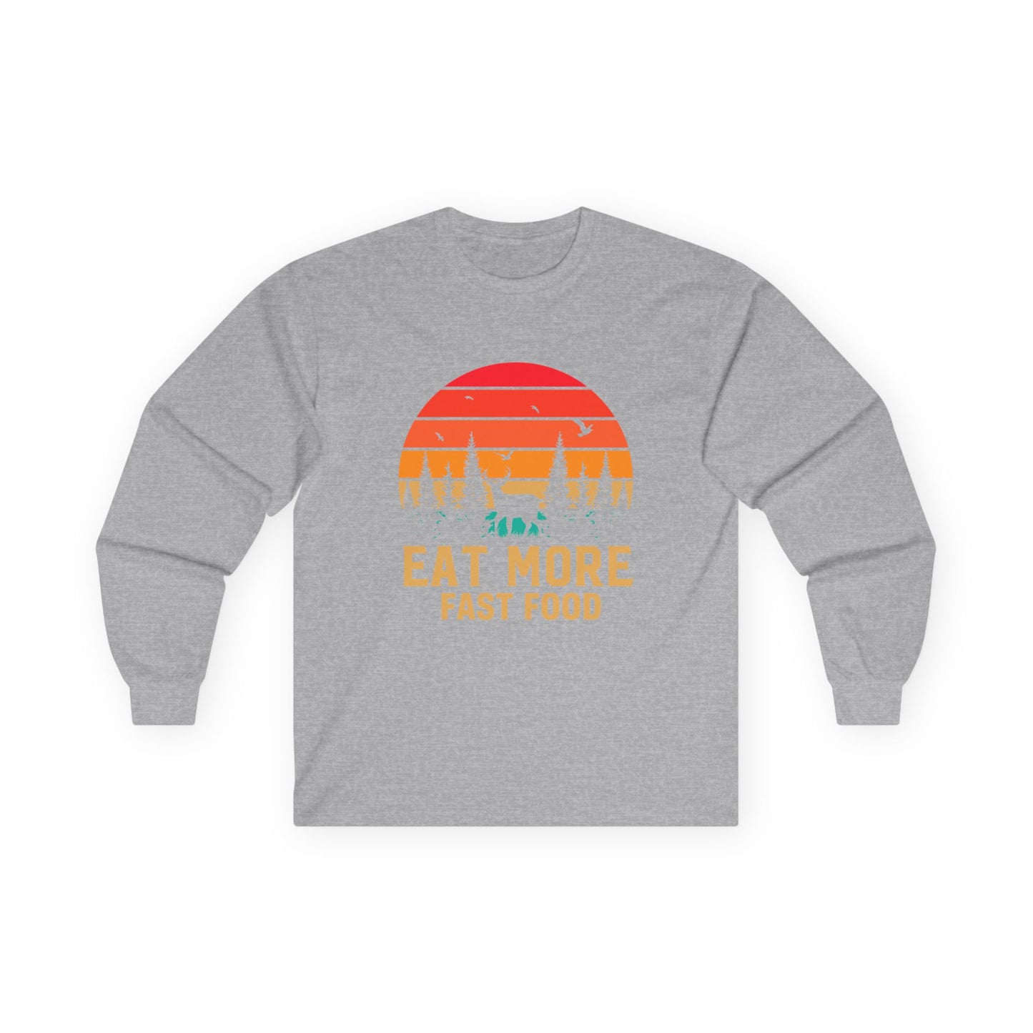 sunset forest adventure long sleeve shirt for nature lovers