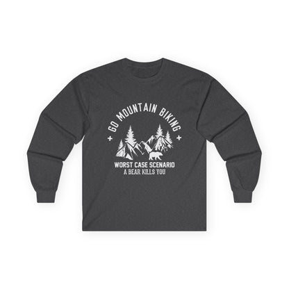 Adventure Awaits Mountain Biking Long Sleeve Shirt