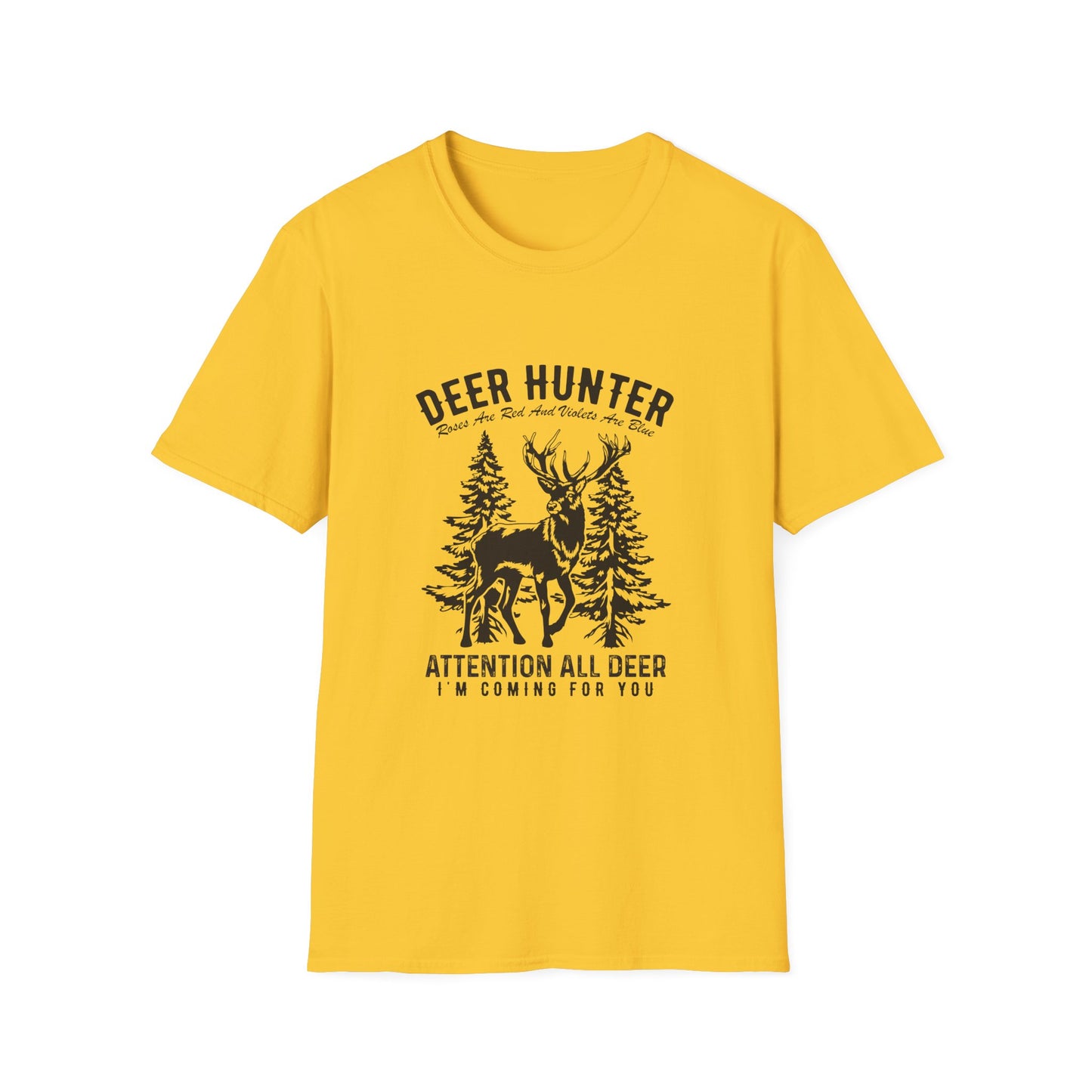 majestic deer hunter t-shirt with woodland ambiance