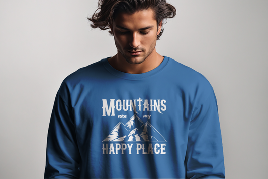 Discover Your Mountain Happy Place Long Sleeve Shirt