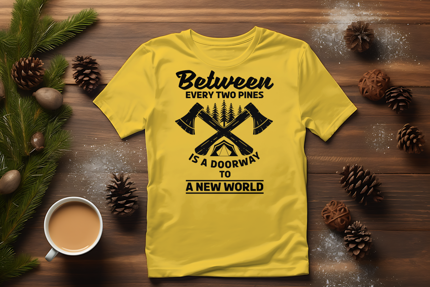 rustic adventure t-shirt with nature inspired design