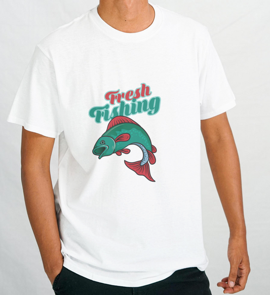 Vibrant Fresh Fishing Cartoon Fish Tee For Enthusiasts