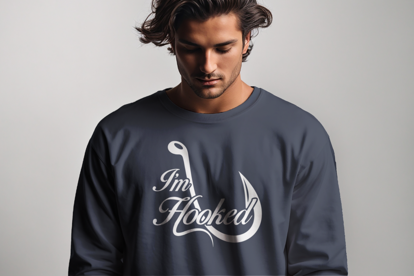 get hooked fishing enthusiast long sleeve shirt