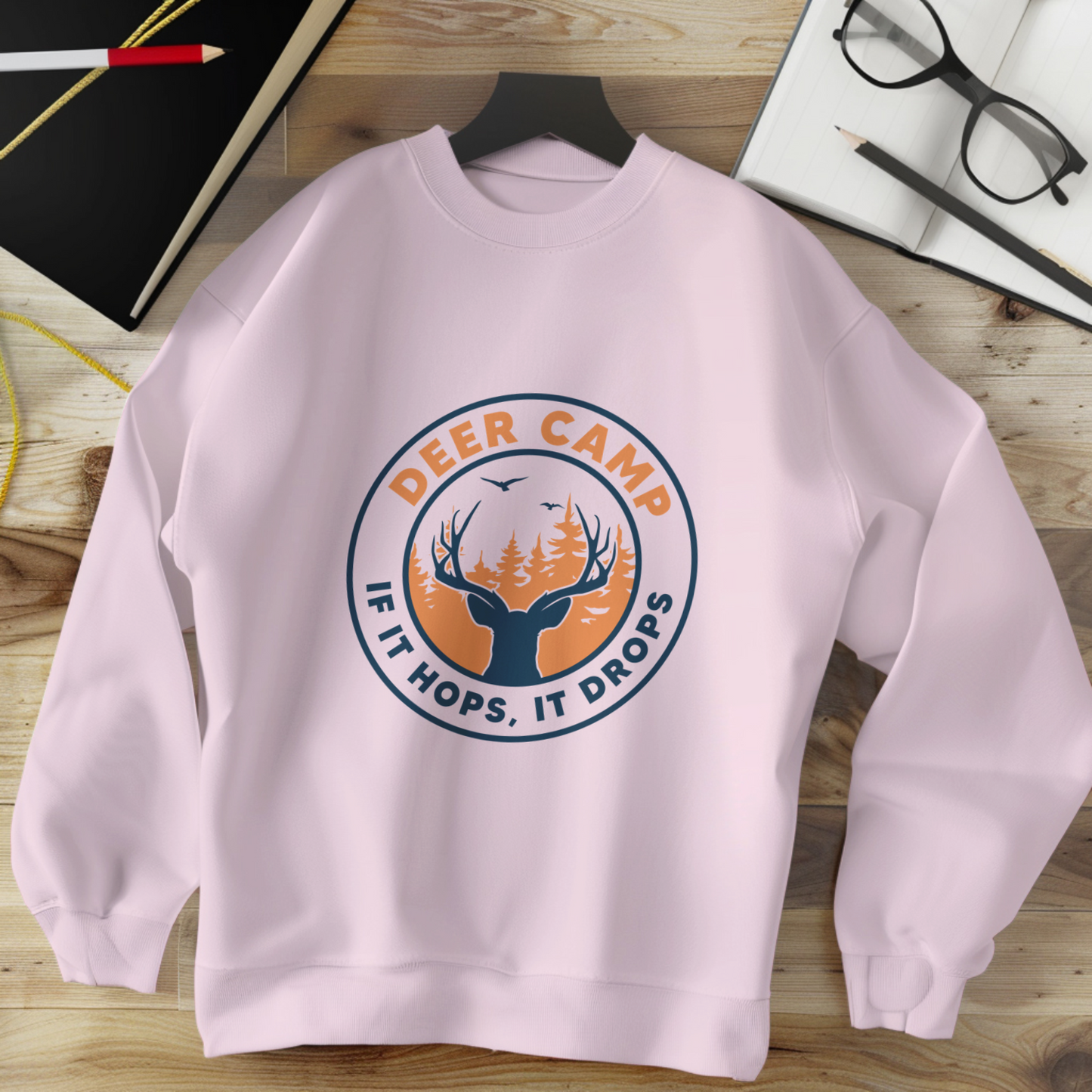 explore wilderness in style with deer camp long sleeve