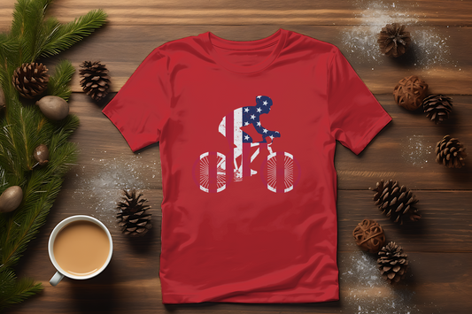 Cycling Passion Meets Patriotic Spirit T-Shirt Design