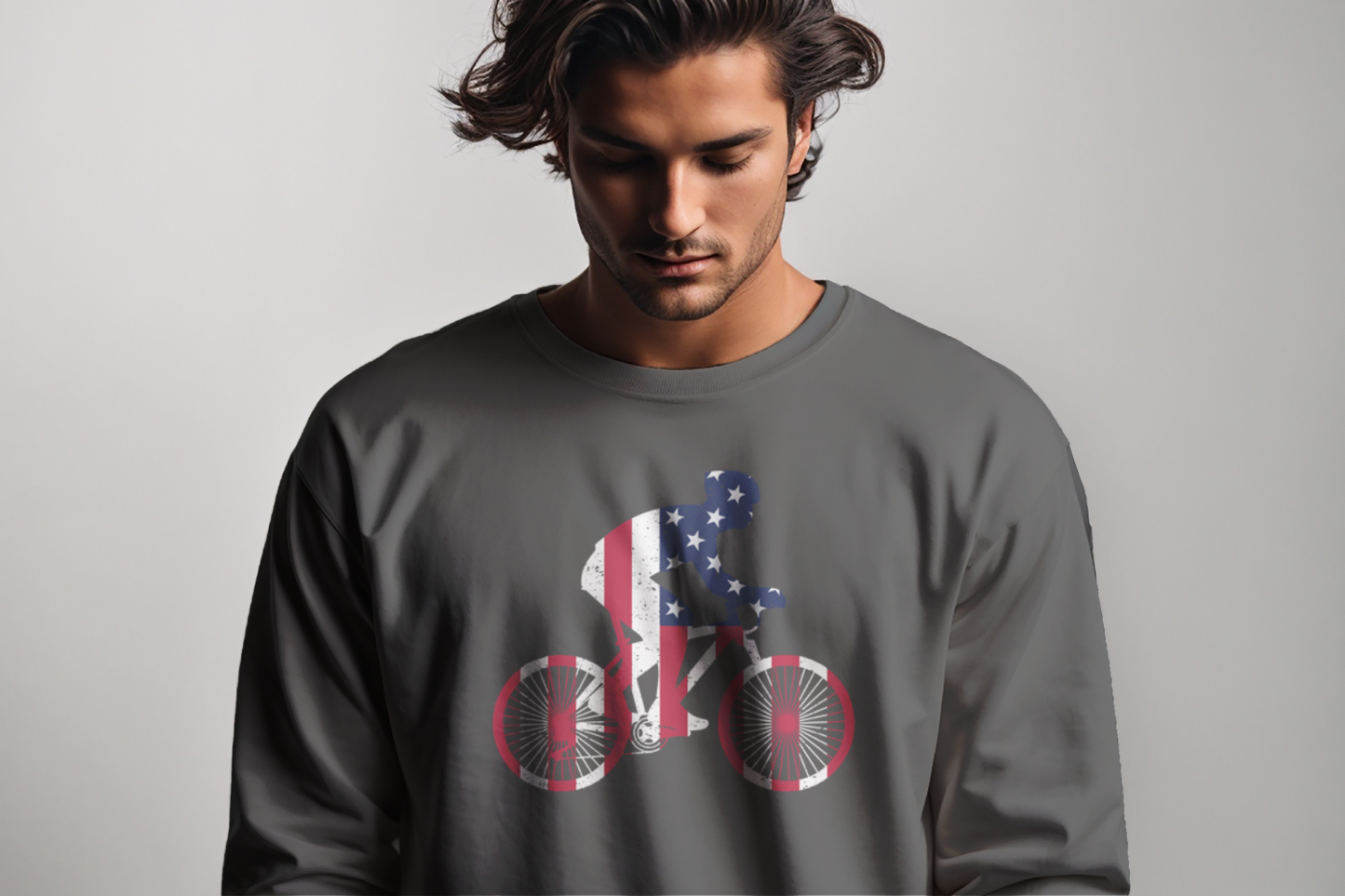 american cyclist long sleeve shirt patriotic adventure