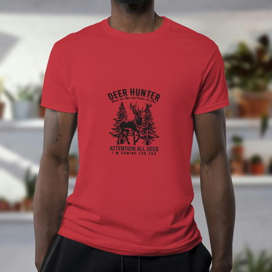 Majestic Deer Hunter T-Shirt With Woodland Ambiance