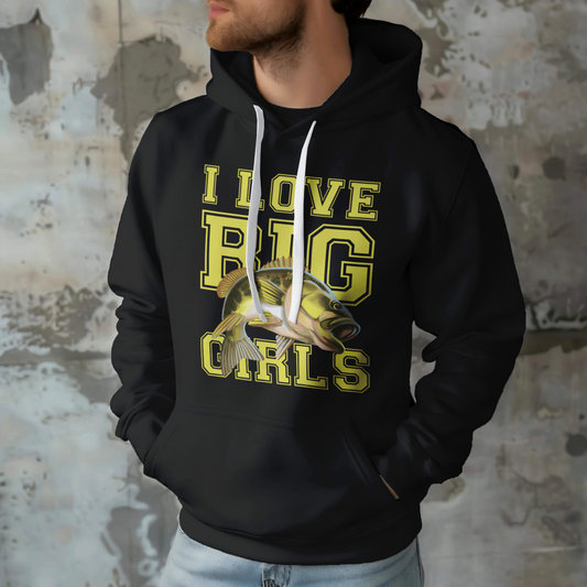 Big Girls Bass Fishing Hoodie Humor Meets Passion