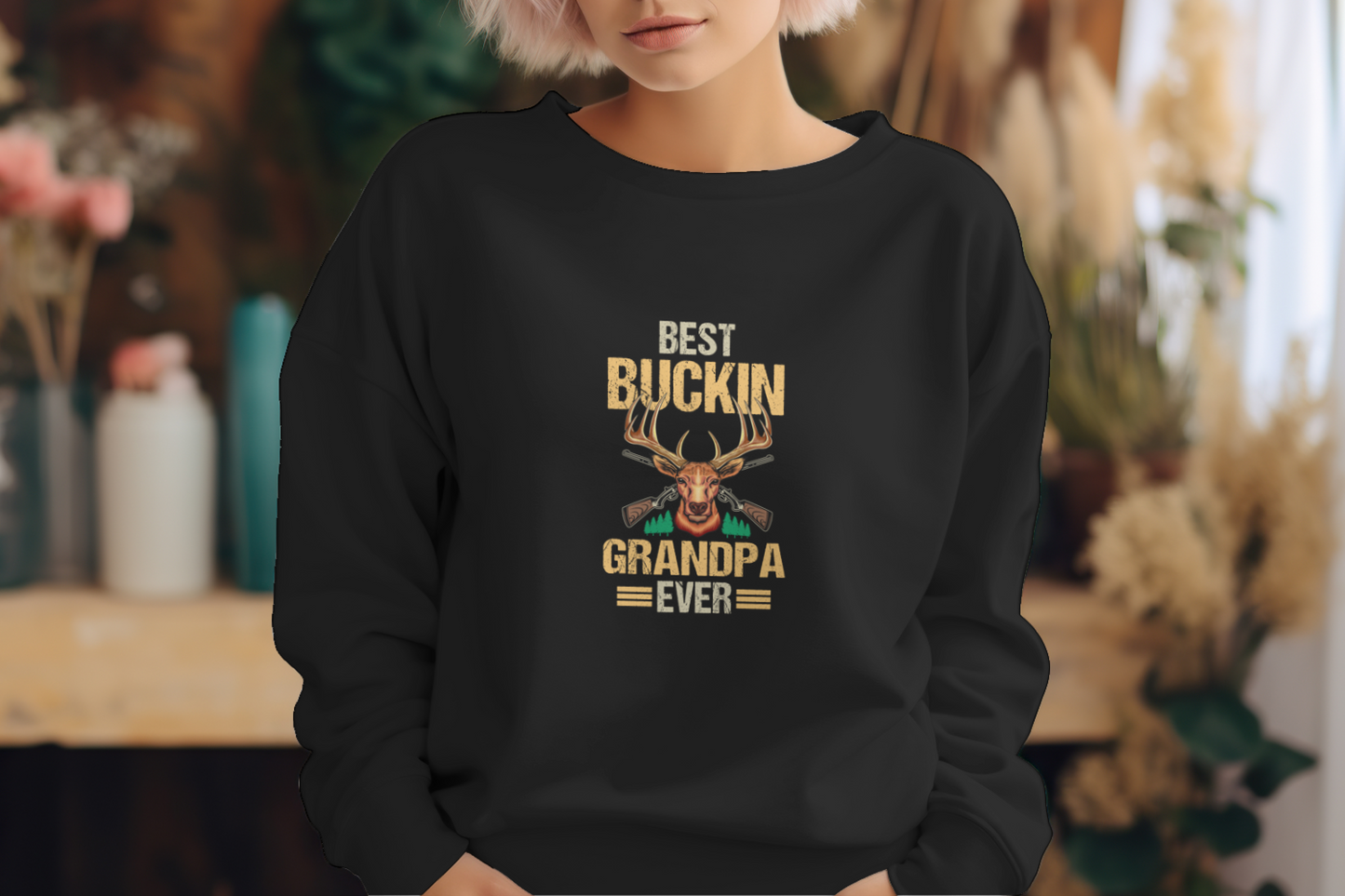 best buckin grandpa ever hunting long sleeve shirt