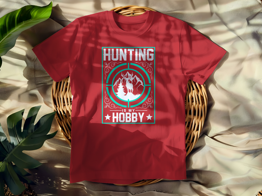 Hunting Passion Tee With Deer Silhouette Design