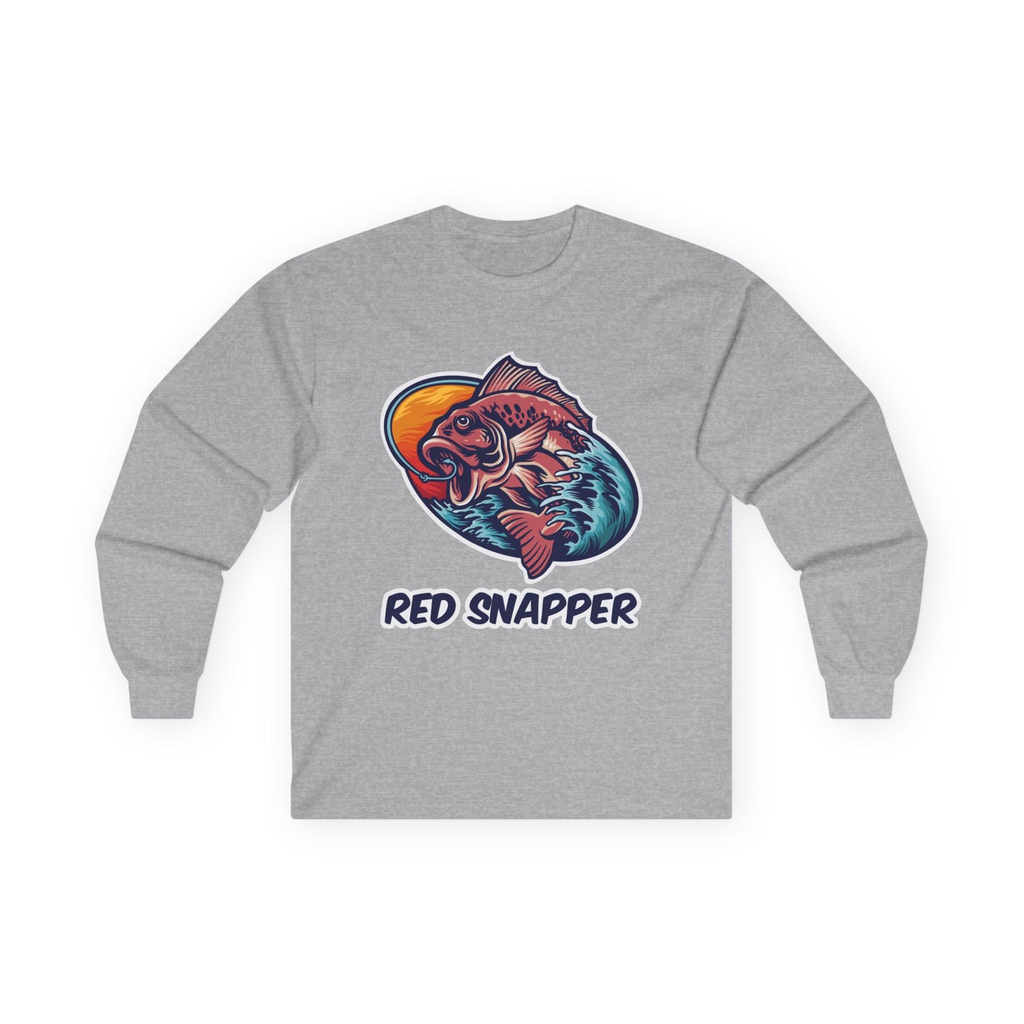 vibrant red snapper long sleeve fishing shirt delight