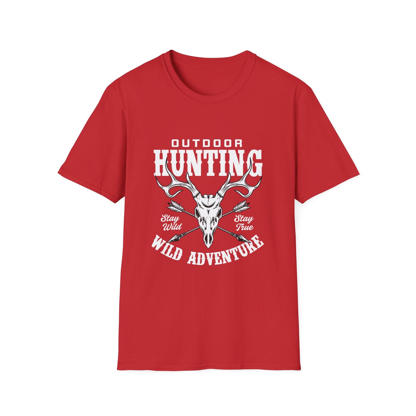 rugged outdoor hunting t-shirt with deer skull design