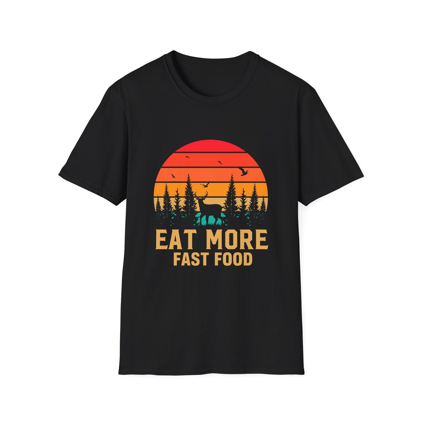 sunset wilderness nature meets humor t-shirt design