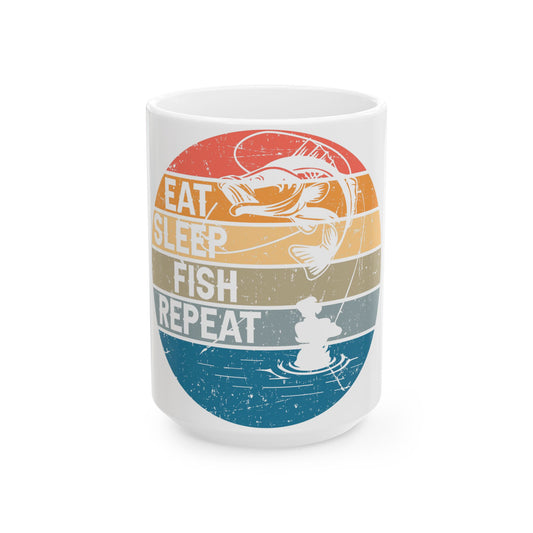 Vintage Fishing Mug Serenity And Adventure Design