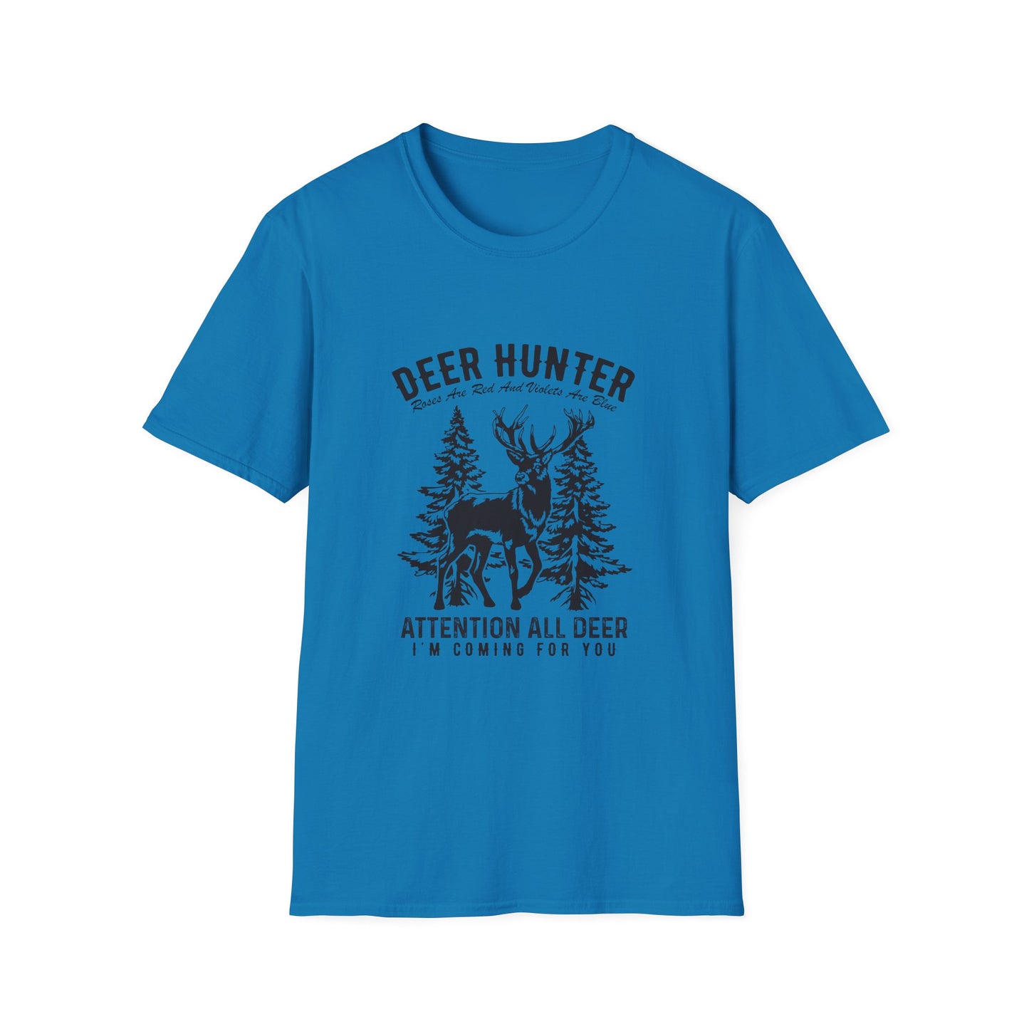 majestic deer hunter t-shirt with woodland ambiance