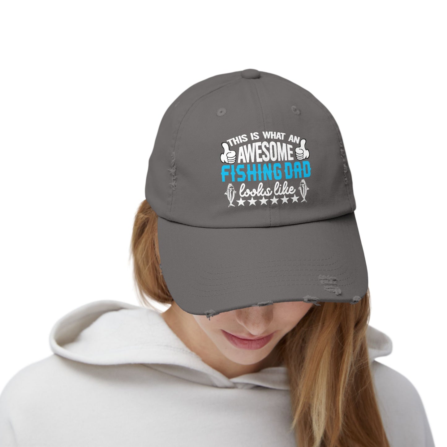 awesome fishing dad hat with dynamic design