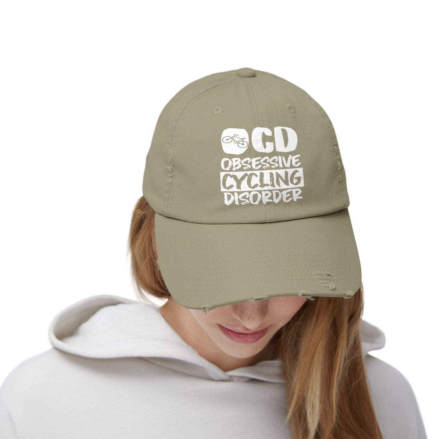 ocd obsessive cycling disorder hat for cycling enthusiasts with humorous bicycle design and style