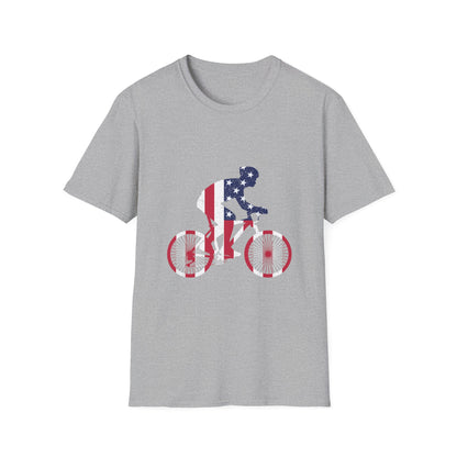 Cycling Passion Meets Patriotic Spirit T-Shirt Design