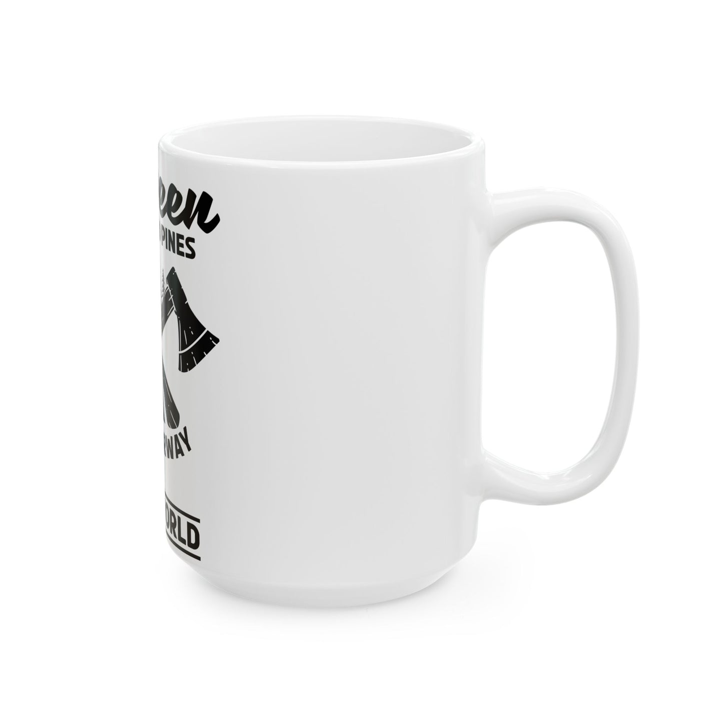 rugged adventures crossed axes mug with custom option