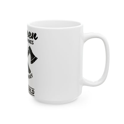 Rugged Adventures Crossed Axes Mug With Custom Option