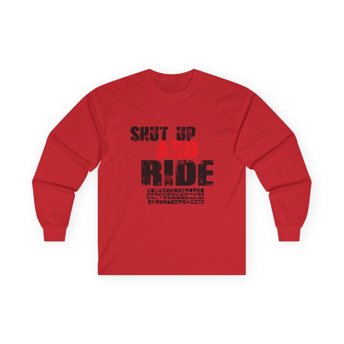 bold red and graphic long sleeve shirt for impact