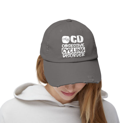 OCD Obsessive Cycling Disorder Hat for Cycling Enthusiasts with Humorous Bicycle Design and Style