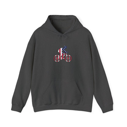 Patriotic Cyclist Hoodie With Dynamic Usa Design