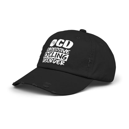 OCD Obsessive Cycling Disorder Hat for Cycling Enthusiasts with Humorous Bicycle Design and Style